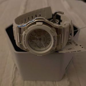 Baby G Casio watch, white and shock resistant. Never been worn.